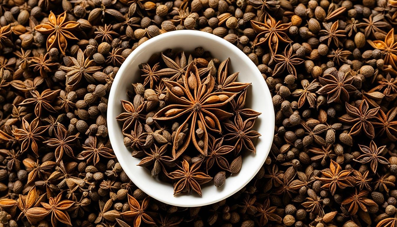 white color bowl full of anise seeds