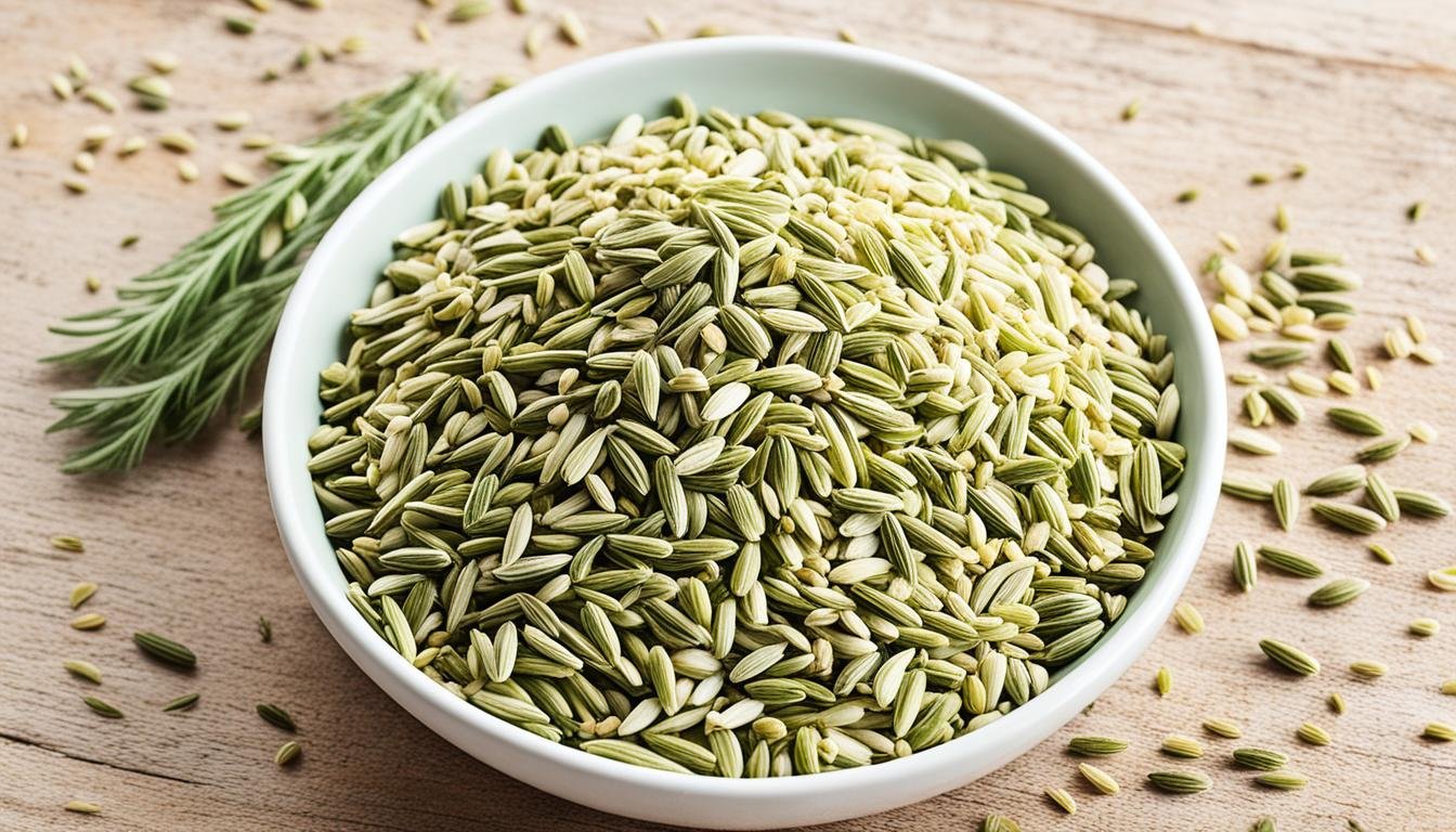 fennel seeds in white bowl