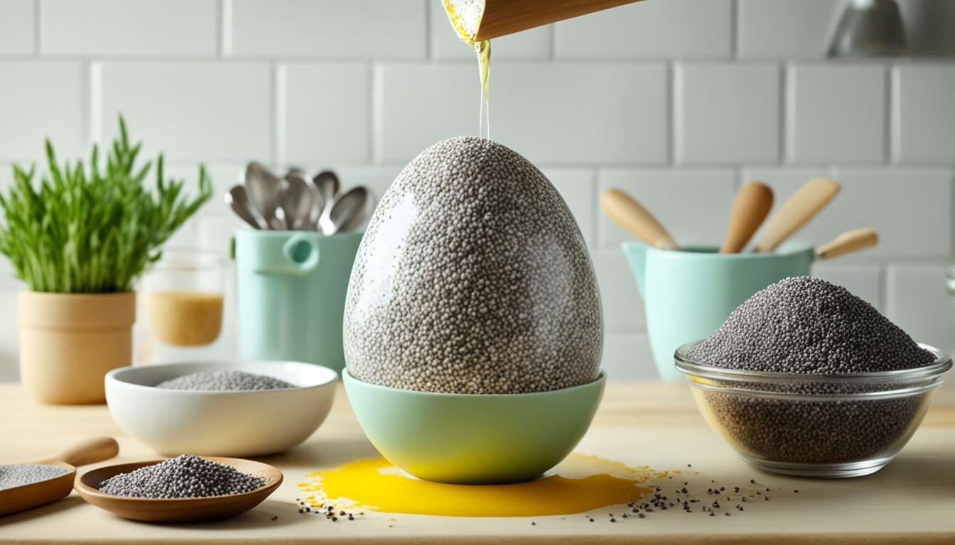 chia seeds in a shape of egg