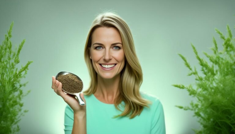 a women holding caraway seeds in her hand.